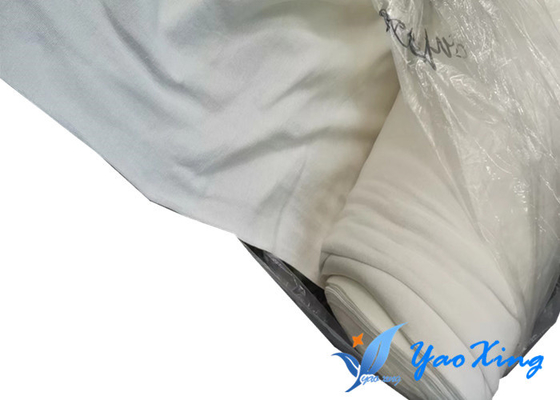 Beyaz örgü Stretch Mattress Liner Yangın geçirmez Kapak Kumaş